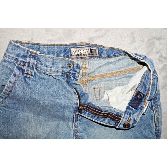 Old Navy Y2K Vintage Painter's Carpenter Jorts BOYS Denim Shorts Grunge SIZE 8 - Picture 2 of 9